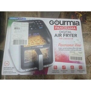 Gourmia Panorama 7-QT Digital Air Fryer w/ Panoramic View, Holographic Display